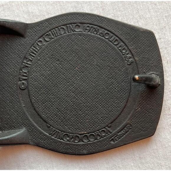 1978 Tech Ether Turner "Winged Cobra" Solid Brass Belt Buckle & Leather Belt - Picture 6 of 8